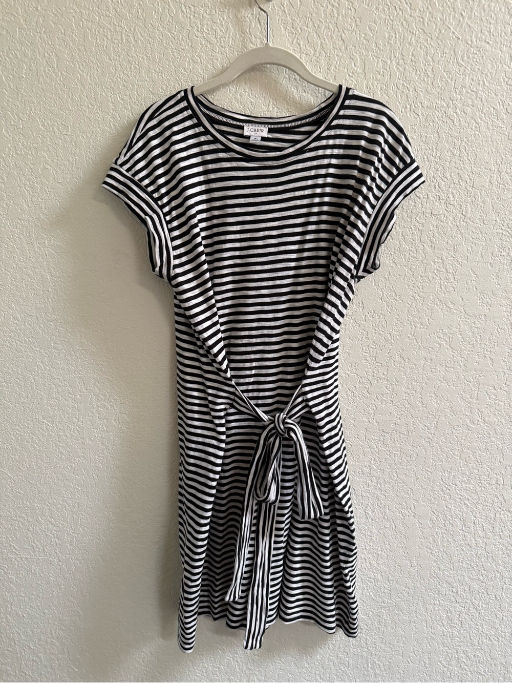 J. Crew Black and White Striped Tee Dress
